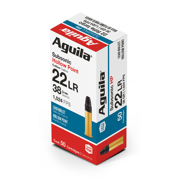 AGUILA AMMO 22 LR HP 38gr SUBSONIC 50/bx 20/cs