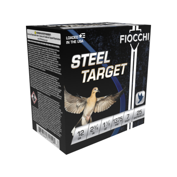 FIOCCHI AMMO 12ga 2.75 STEEL 1375fp 1-1/8oz 7 25b 10c