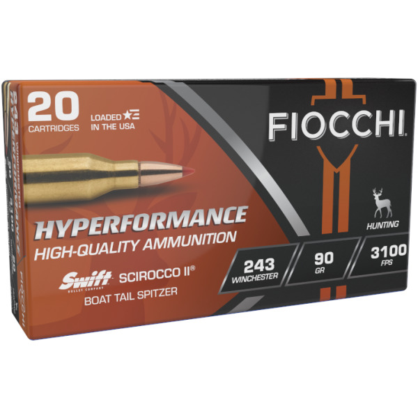 FIOCCHI AMMO 243 WINCHESTER 90gr SCIROCCO 20/bx 10/cs