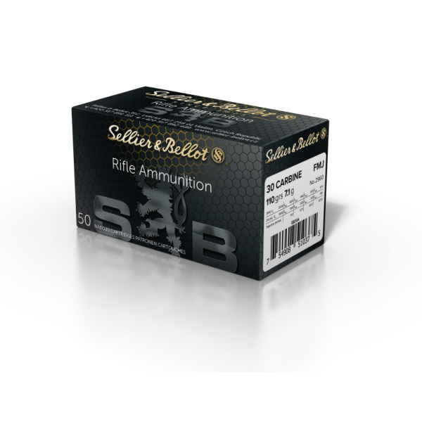 SELLIER & BELLOT AMMO 30 CARBINE 110gr FMJ 50/bx 20/cs