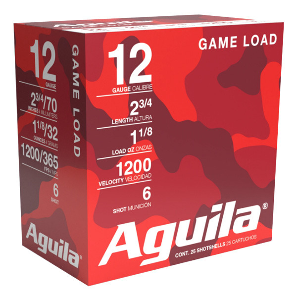 AGUILA 12ga 2.75" 1-1/8oz 1200fps #6 25/bx 10/cs