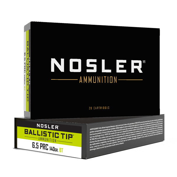 NOSLER AMMO 6.5 PRC 140gr Ballistic Tip 20/bx 10/cs
