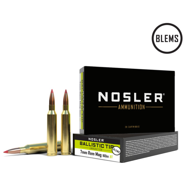 NOSLER AMMO 7MM REMINGTON MAG 160gr Ball-Tip 20/b 10/c