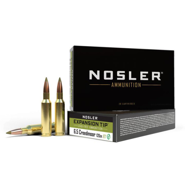 NOSLER AMMO 6.5mm CRDMR 120g LEAD FREE E-Tip 20/b 10/c