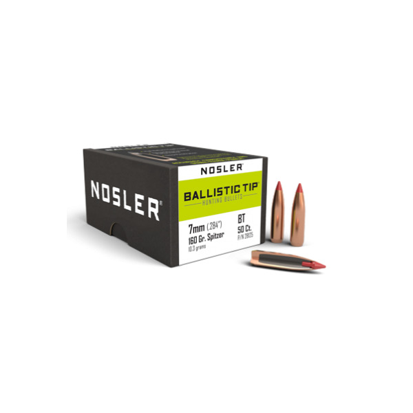 NOSLER 7MM(.284) 160gr Sptzr BULLET BallisticTip 50/bx