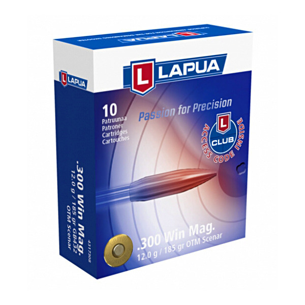 LAPUA AMMO 300 WINCHESTER MAG 185gr SCENAR OTM 10/b 20c