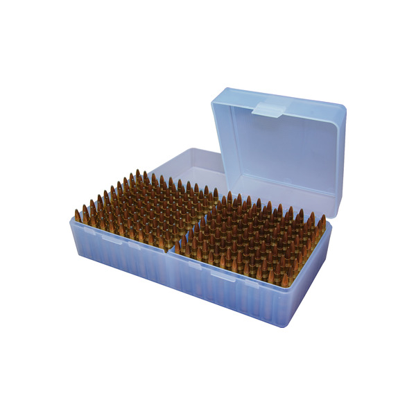 MTM RIFLE FLIP-TOP 200rd 17/222/223/CLR BLUE 12/CS