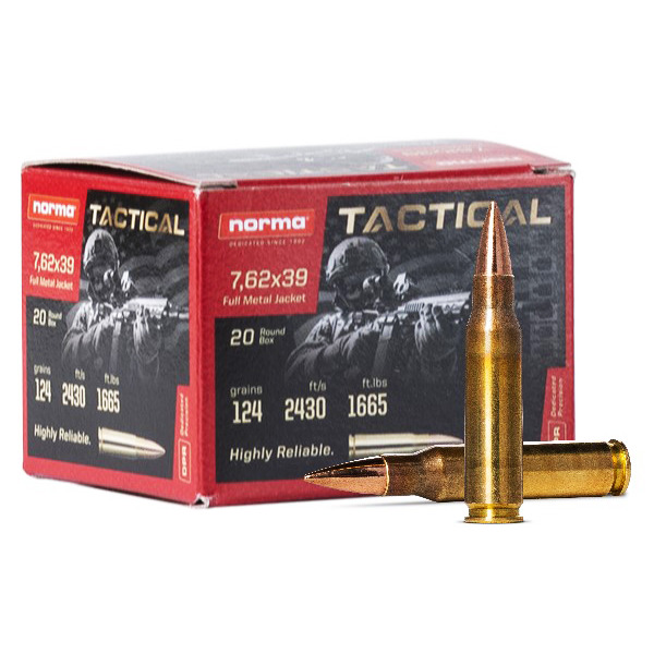 NORMA AMMO 7.62x39 TAC 124gr FMJ 20/bx 50/cs