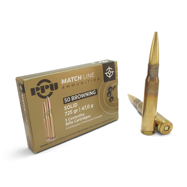 PRVI PARTIZAN AMMO 50 BMG 725gr FMJ MATCH SOLID 5bx 20cs
