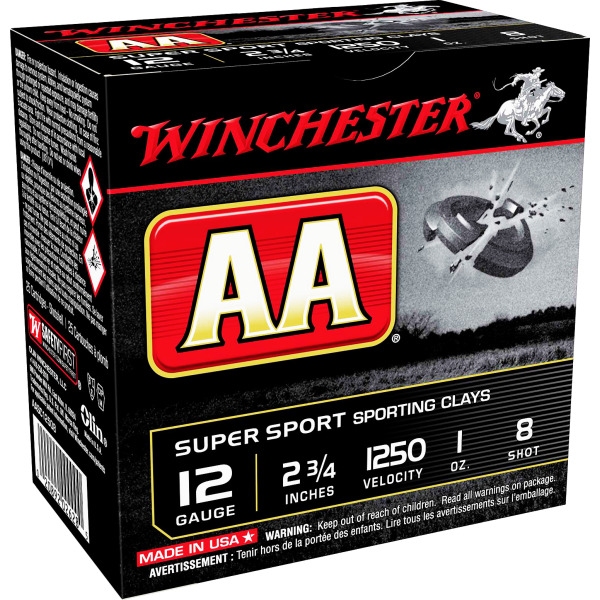 WINCHESTER AA 12ga S.C. 2.75 1oz 1250fps #8 250/cs