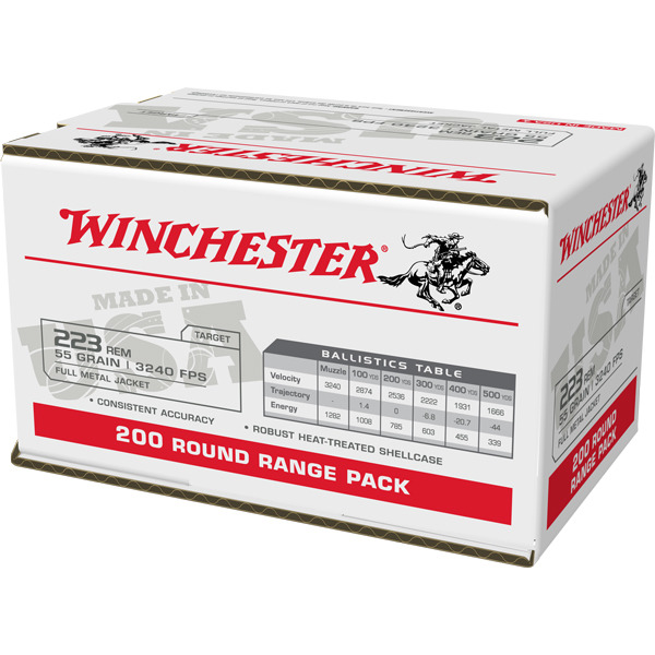 WINCHESTER AMMO 223 REMINGTON 55gr FMJ LAKE CITY 200/bx 4/cs