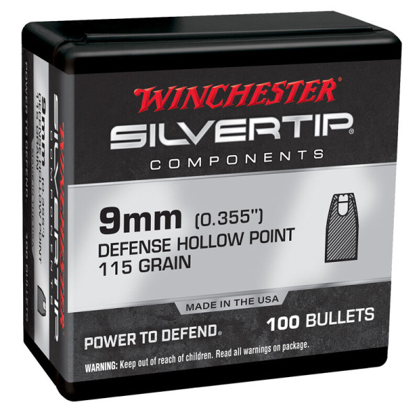 WINCHESTER BULLET 9MM(.355) 115g SILVERTIP 100/box 10/cs