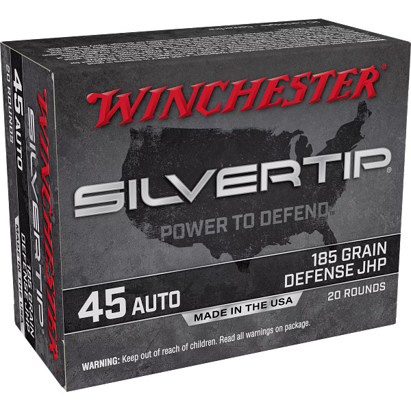 WINCHESTER AMMO 45 AUTO 185gr SILVERTIP HP 20/bx 10/cs