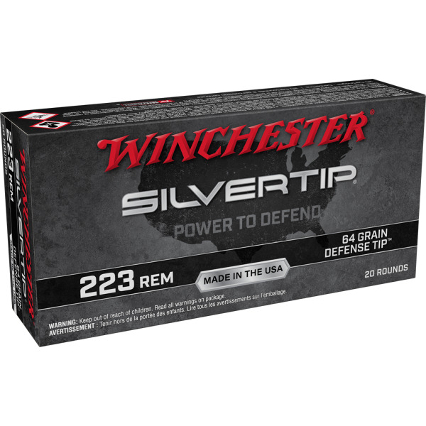WINCHESTER AMMO 223 REMINGTON 64gr SILVERTIP DEF 20/bx 10/cs