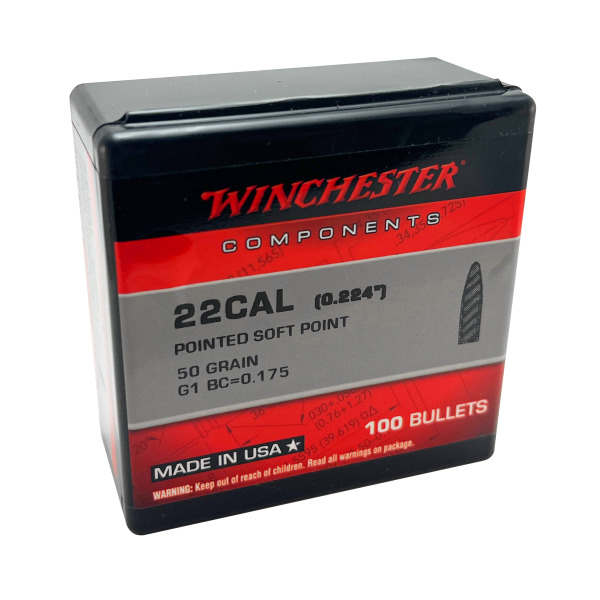 WINCHESTER BULLET 22c (.224) 50gr PSP 100/bx 10/cs