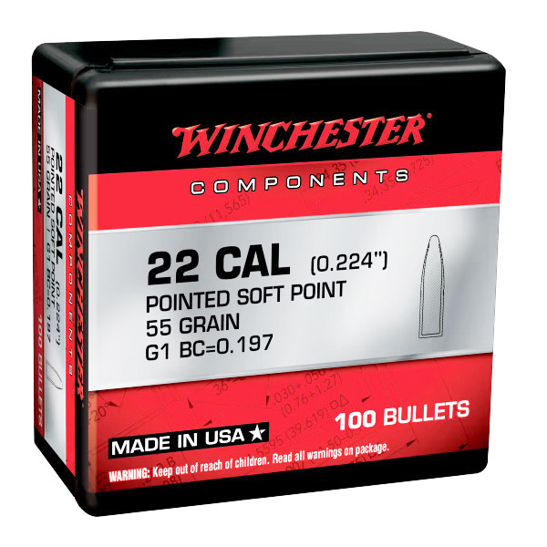 WINCHESTER BULLET 22c (.224) 55gr PSP 100/bx 10/cs