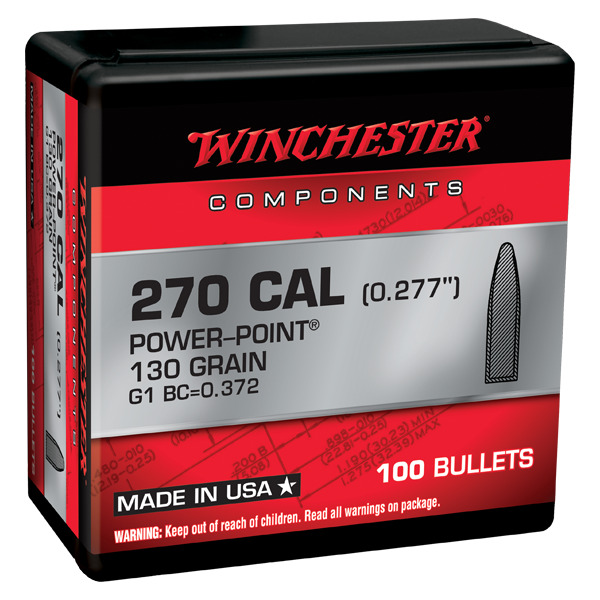 WINCHESTER BULLET 270c (.277) 130gr PWR PT 100/bx 10/cs