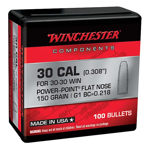 WINCHESTER BULLET 30c (.308) 150gr PR PT FN 100/b 10/c