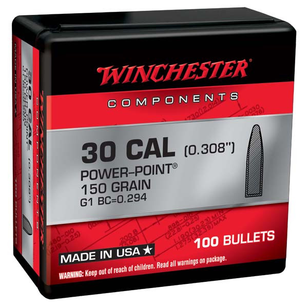 WINCHESTER BULLET 30c (.308) 150gr PWR PT 100/bx 10/cs