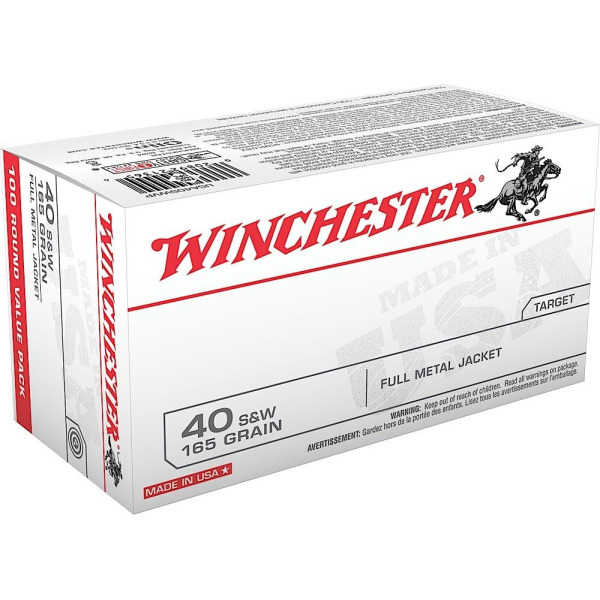 WINCHESTER BULLET 40c (.400) 165gr FMJ-TC 100/bx 10/cs