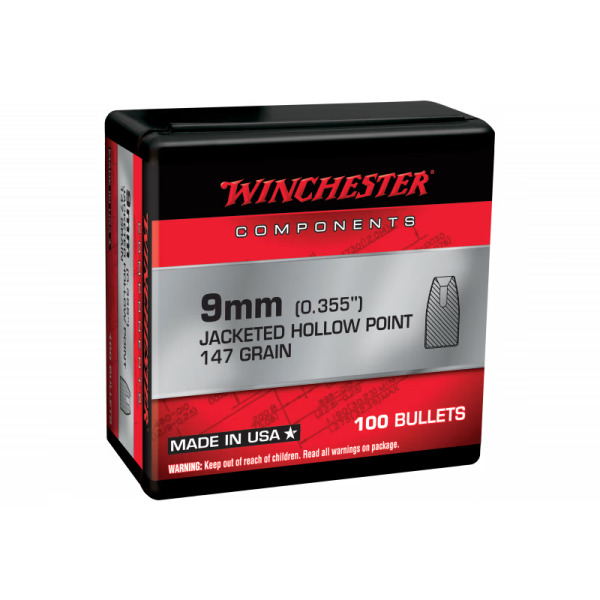 WINCHESTER BULLET 9MM (.355) 147gr JHP 100/bx 10/cs