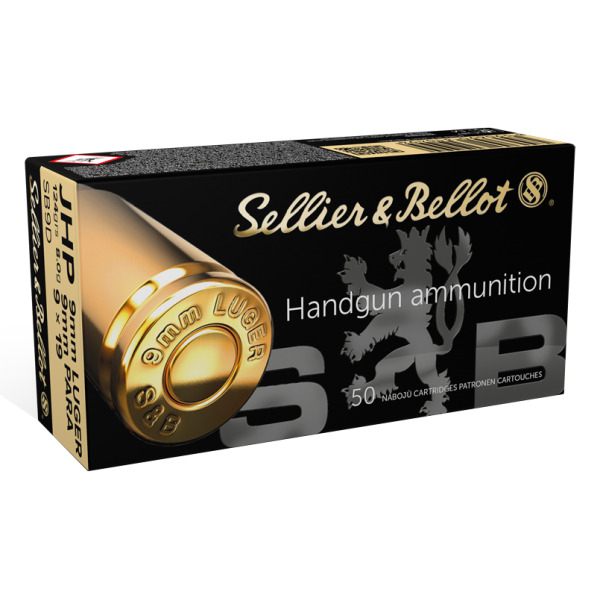 SELLIER & BELLOT AMMO 9MM 124gr JHP 50/bx 20/cs