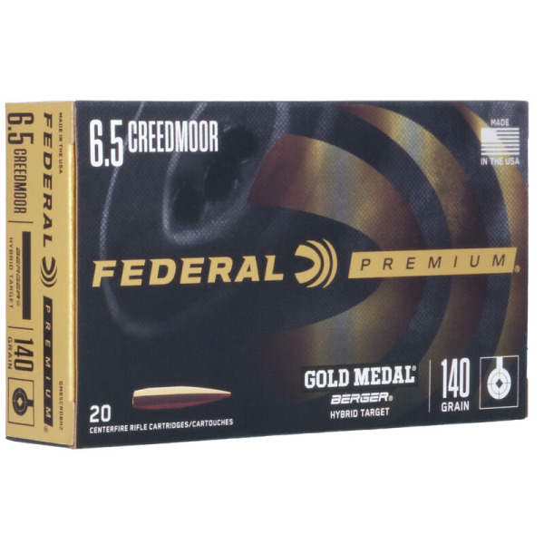 Federal 6.5 Creedmoor 140gr Berger Hybrid Target Ammunition Box of 20