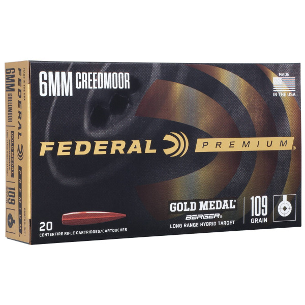FEDERAL AMMO 6MM CREEDMOOR 109gr LR-TGT 20/bx 10/cs