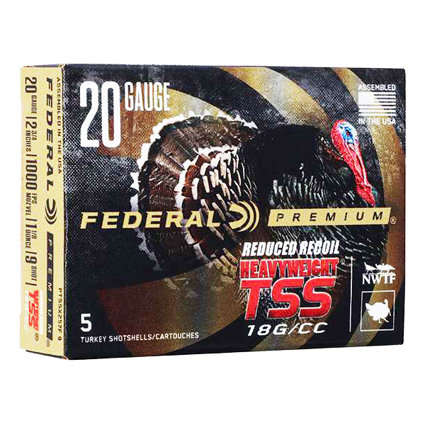 FEDERAL AMMO 20ga 2 3/4 TSS 1-1/8oz 9 LR HVYWT 5b 10c