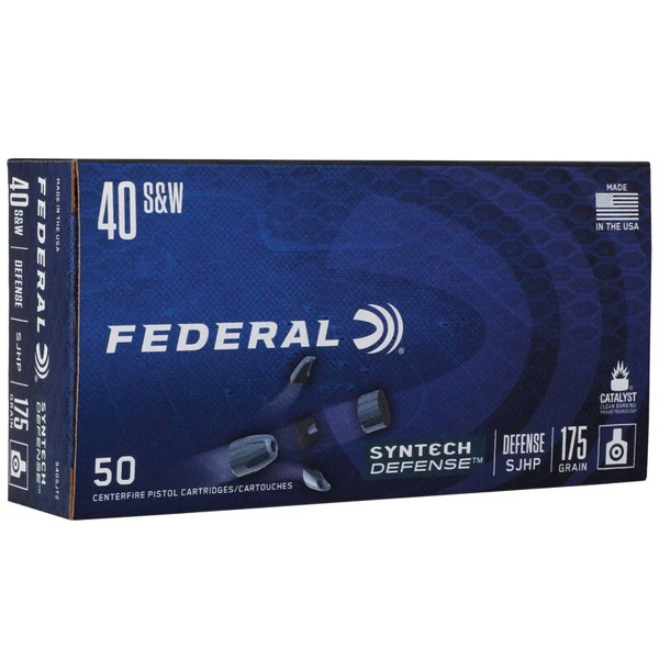 FEDERAL AMMO 40 S&W 175g SJHP SYNTECH DEFENSE 50bx 10cs