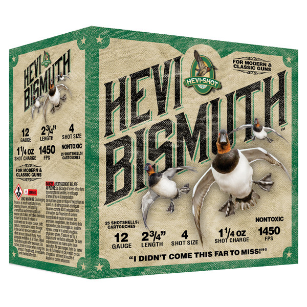 HEVI-SHOT 12ga BISMUTH 2.75in 1-1/4oz 4 25/b 10c