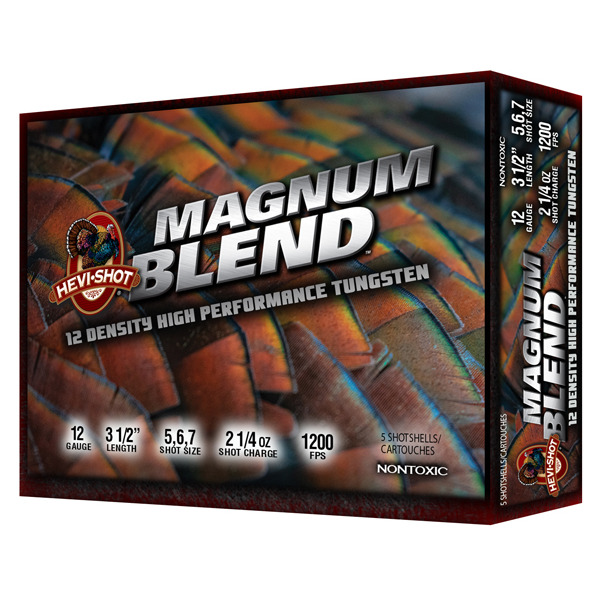 HEVI-SHOT 12ga MAG BLEND 3.5 2.25oz 5,6,7 5bx 10cs