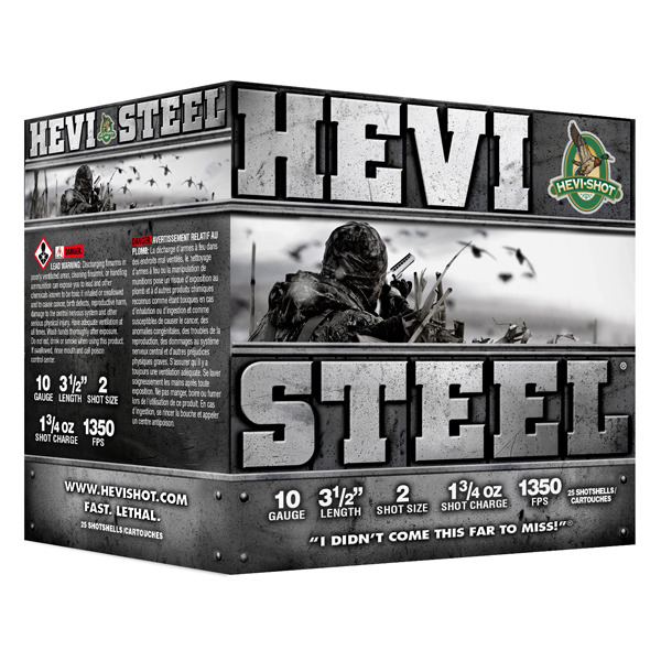 HEVI-SHOT 10ga HEVI STEEL 3.5" 1.754oz #2 25/b 10/c