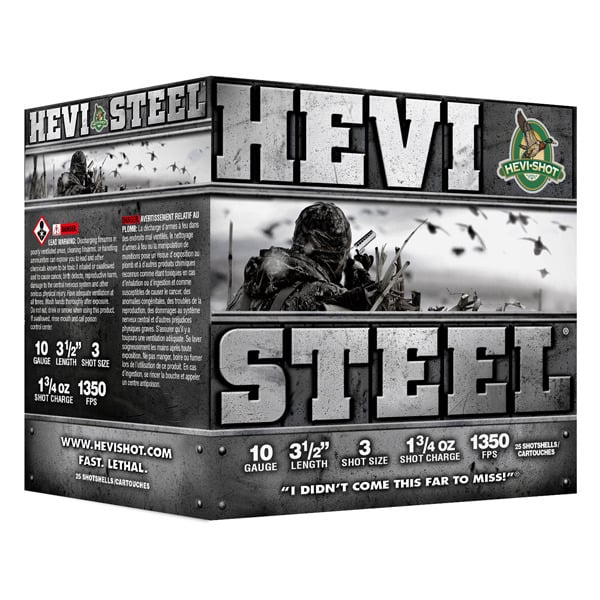 HEVI-SHOT 10ga HEVI STEEL 3.5" 1.75oz #3 25/bx 10/c
