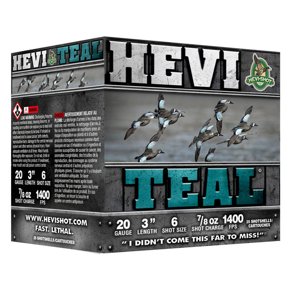 HEVI-SHOT 20ga HEVI TEAL 3" 7/8oz #6 25/bx 10/cs
