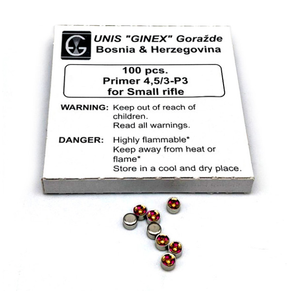 UNIS GINEX PRIMER SMALL RIFLE "NICKEL" 5000/CS