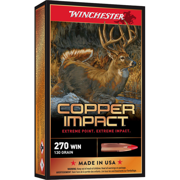 WINCHESTER AMMO 270 WINCHESTER 130gr COPPER IMPACT LF 20b 10c