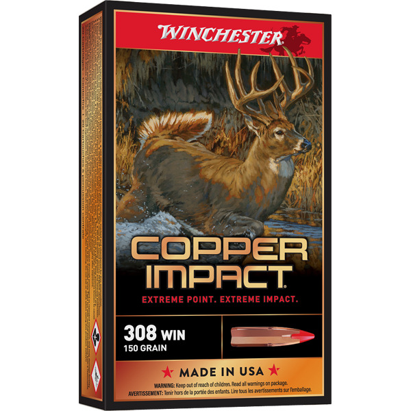 WINCHESTER AMMO 308 WINCHESTER 150gr COPPER IMPACT LF 20b 10c