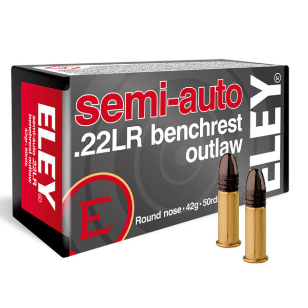 ELEY AMMO 22LR 42g RN S/A BENCHREST OUTLAW 50b 100c