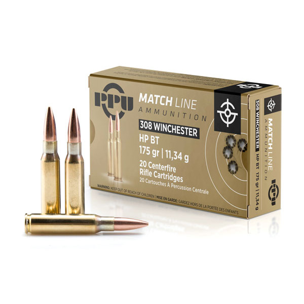 PRVI PARTIZAN AMMO 308 WINCHESTER 175gr MATCH HPBT 20/bx 10/cs