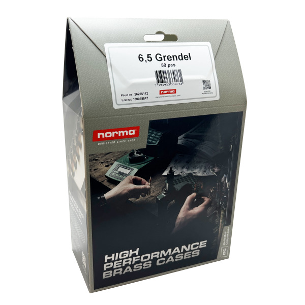 NORMA BRASS 6.5 GRENDEL UNPRIMED 50/bx