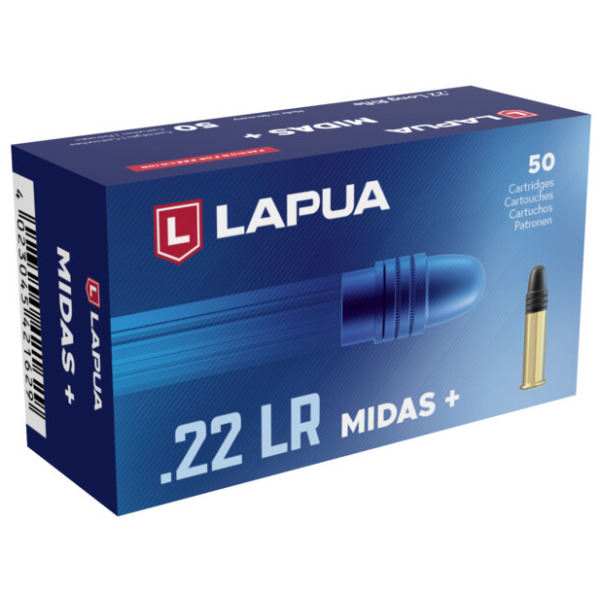 LAPUA AMMO 22LR 40gr LRN MIDAS + 50/bx 100/cs