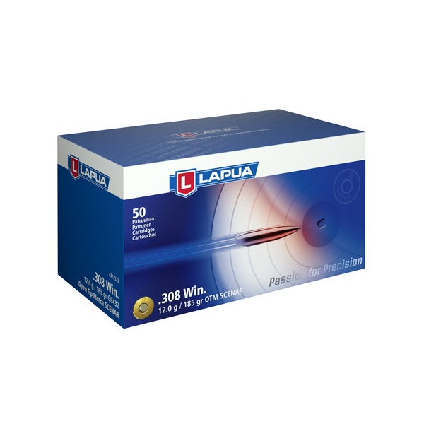 LAPUA AMMO 308 WINCHESTER 185gr HPBT SCENAR 50/bx 12/cs