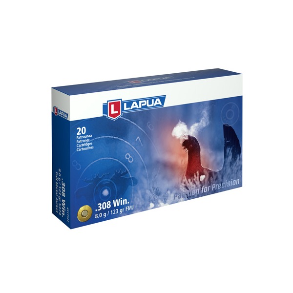 LAPUA AMMO 308 WINCHESTER 123gr FMJ 20/bx 30/cs