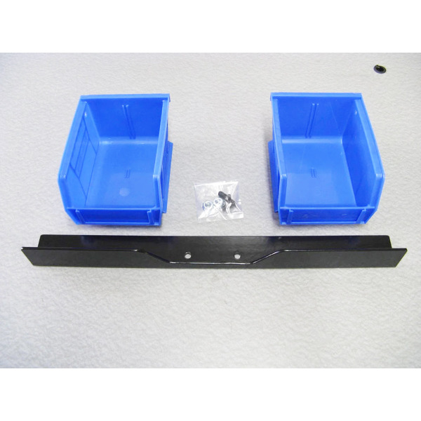 InLine Fabrication Dual Bin and Bracket Set for Dillon Square Deal B w/ Blue Bins