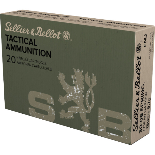 SELLIER & BELLOT AMMO 30-06 SPR 150g FMJ M1 GARAND 20/bx 20/cs