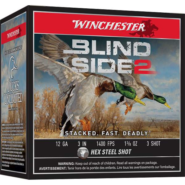 WINCHESTER BLIND SIDE 2 HEX 12ga 3in 1-3/8oz #3 25/b 10/c
