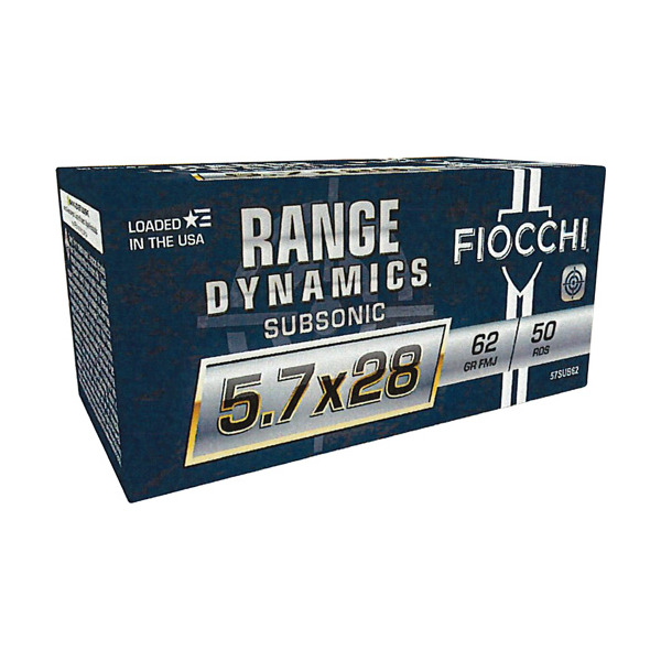FIOCCHI AMMO 5.7x28 FN 62gr FMJ SUBSONIC 50/bx 10/cs