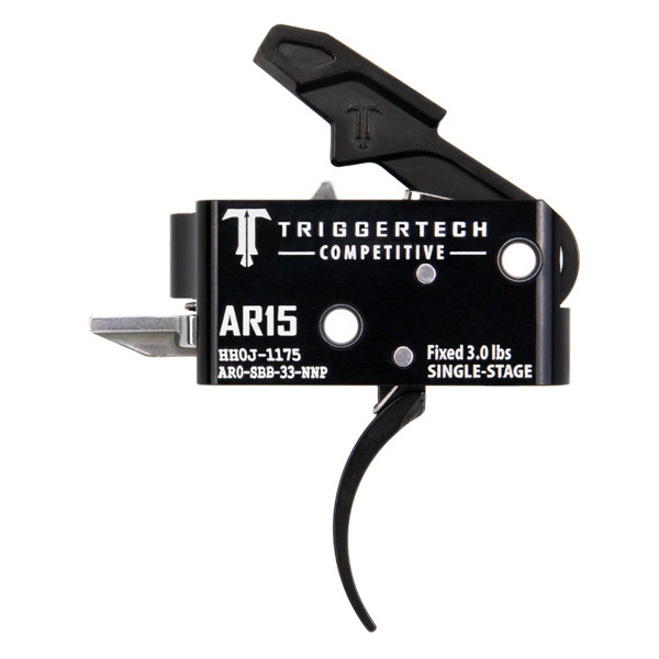 TRIGGERTECH AR15 COMP PRO SINGLE ST CURVED 3.0LB BK