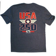 GRAF & SONS T-SHIRT NAVY U.S.A. 250yrs MEDIUM